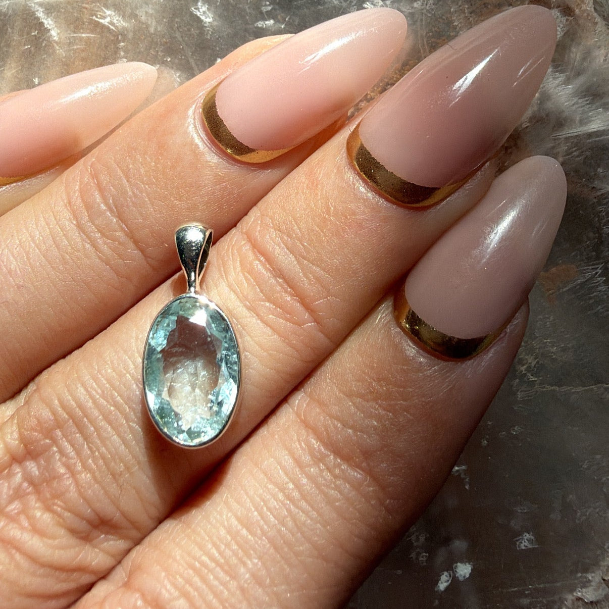 Aquamarine Sterling Silver Pendant