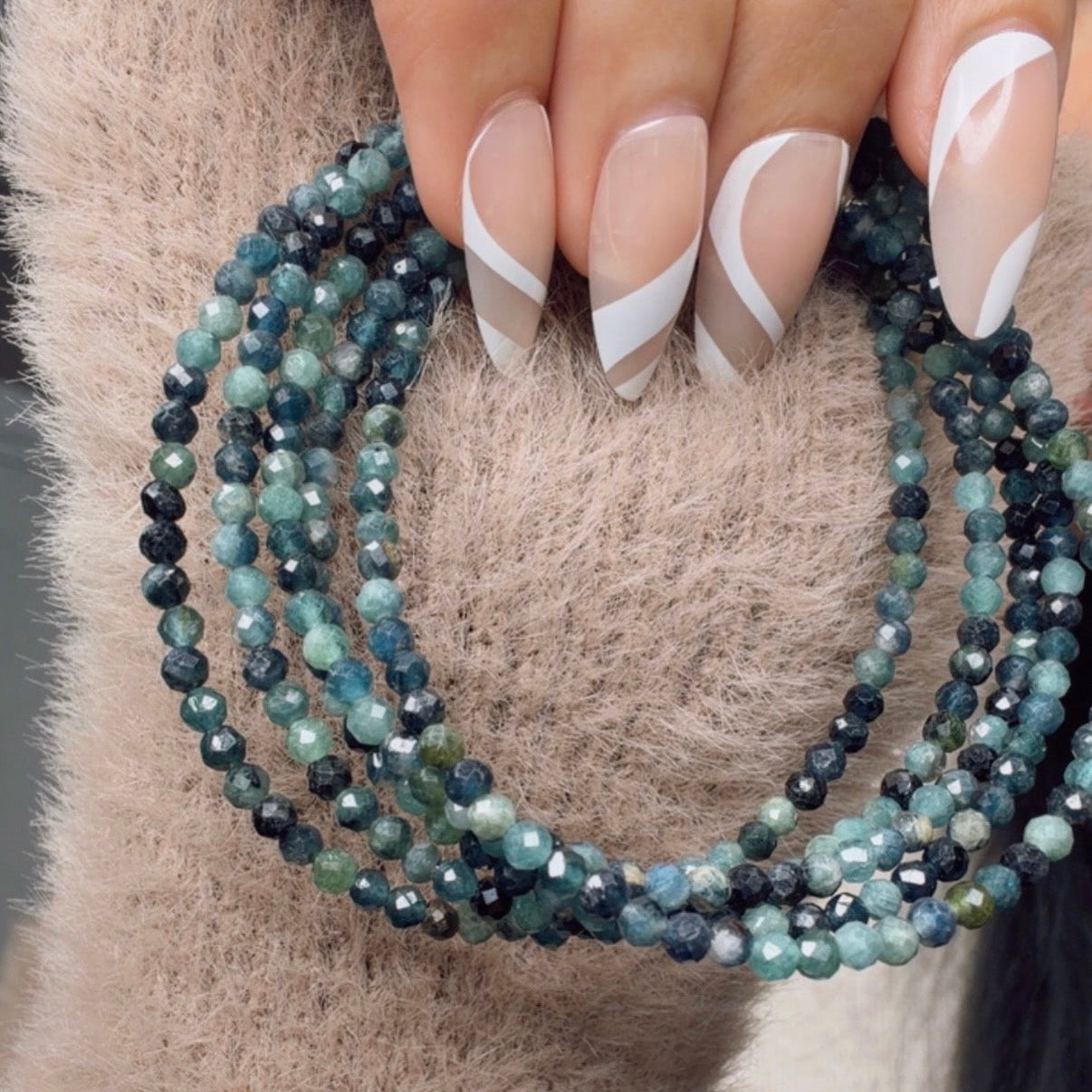 Grandidierite Faceted Sterling Silver Bracelet